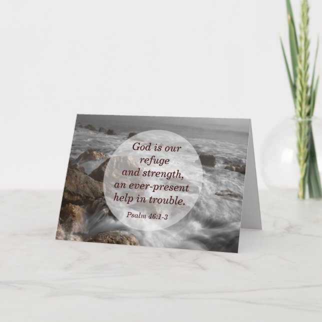 Psalm 46:1-3 God Is Our Refuge and Strength Card (Front)