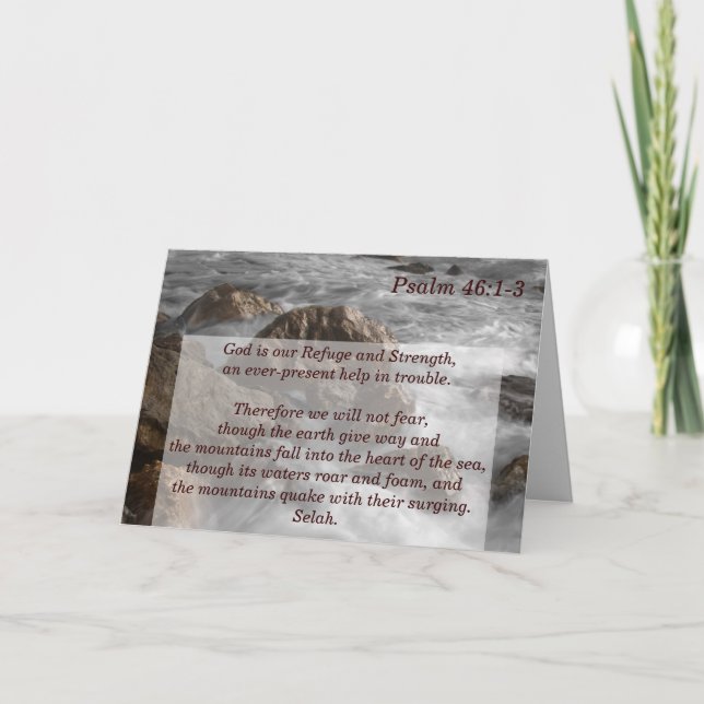 Psalm 46:1-3 God Is Our Refuge and Strength Card (Front)