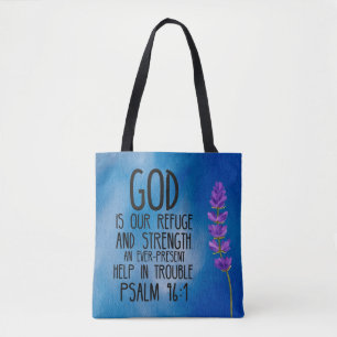 Psalm 46:1 Bible Verse Tote Bag