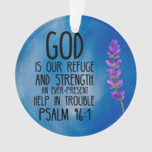Psalm 46:1 Christian Bible Verse Art Ornament