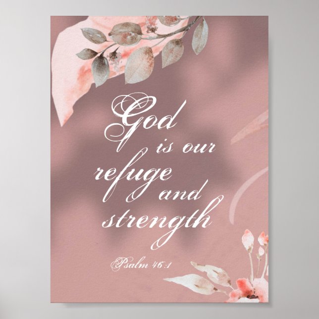 Psalm 46:1 God is our Refuge and Strength Bible Poster (Front)