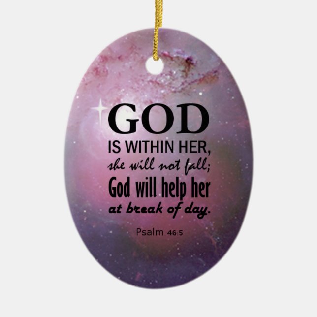 Psalm 46:5 ceramic ornament (Front)