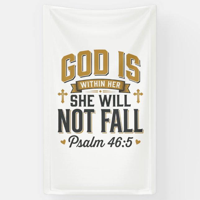 Psalm 46_5 Christian Typography Vector Banner (Vertical)