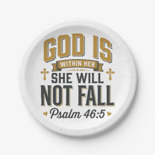 Psalm 46_5 Christian Typography Vector Paper Plate