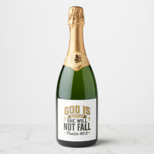 Psalm 46_5 Christian Typography Vector Sparkling Wine Label
