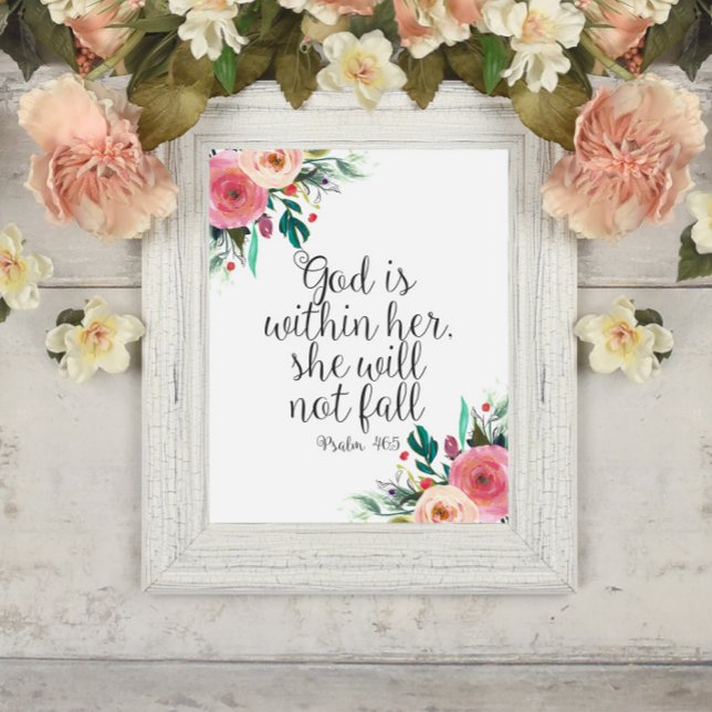 Psalm 46:5 God is within her, Girl Bible Scripture Poster (Creator Uploaded)