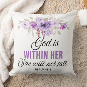 Psalm 46:5 God is within her Scripture Flower Cushion
