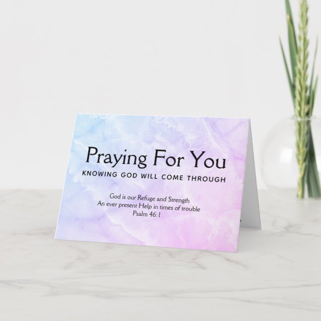 Psalm 46 PRAYING FOR YOU Christian Encouragement Card (Front)