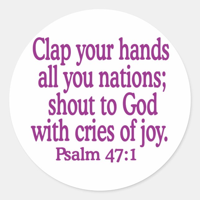 Psalm-47-1 Classic Round Sticker (Front)