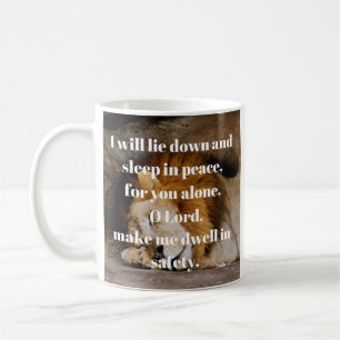 Psalm 4:8 Calming Bible Verse Christian Coffee Mug