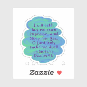 Psalm 4:8 Custom-Cut Vinyl Stickers