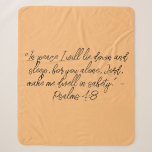 Psalm 4:8 Lie Down & Sleep Bible Verse Christian Sherpa Blanket
