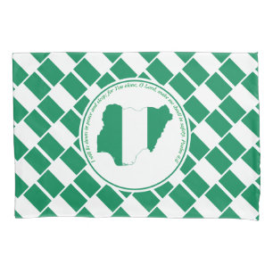 PSALM 4:8 Scripture Customised NIGERIA FLAG Pillowcase