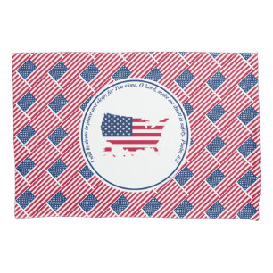 PSALM 4:8 Scripture Customised USA AMERICAN FLAG Pillowcase