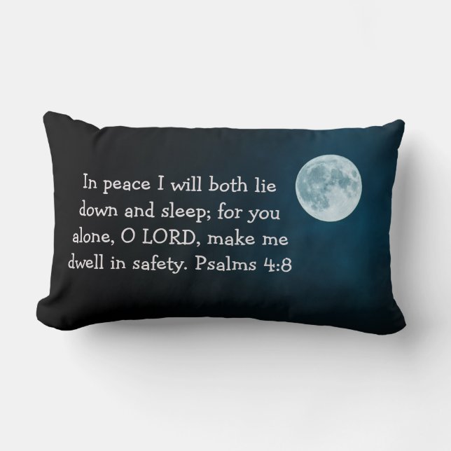 Psalm 4:8 Throw Pillow (Front)