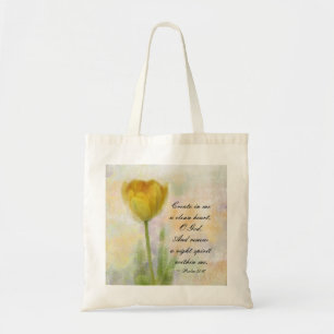 Psalm 51:10 Create in me a clean heart O God Tote Bag