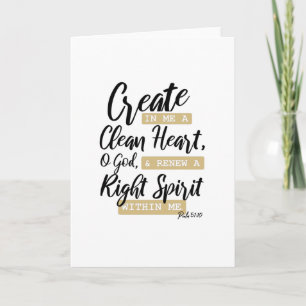 Psalm 51:10 Jesus Christian Bible Verse Card