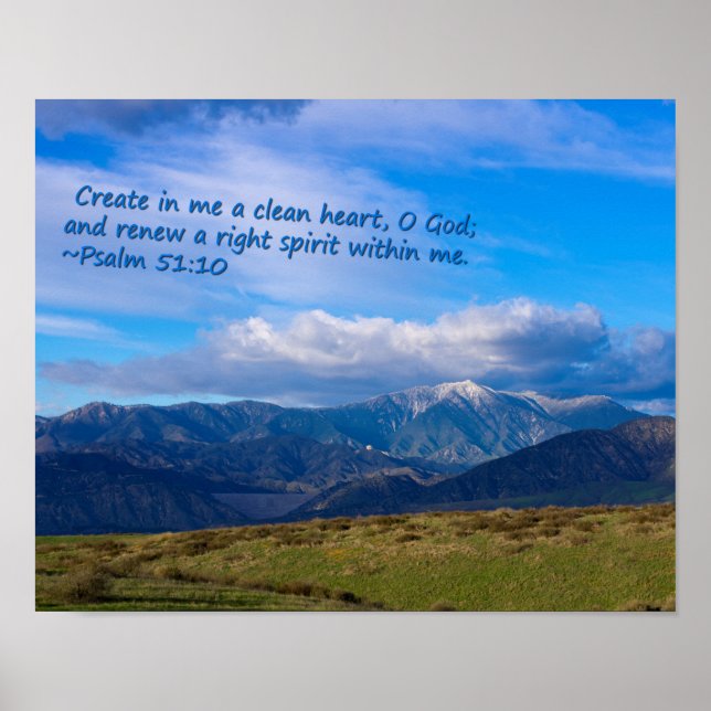Psalm 51:10 poster (Front)