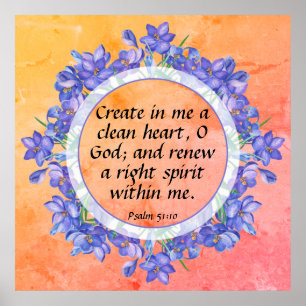 Psalm 51:10 poster