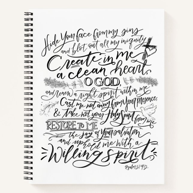 Psalm 51 Spiral Notebook (Front)