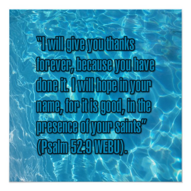 Psalm 52:9 WEBU Poster (Front)