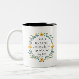 Psalm 54:4 Two-Tone coffee mug