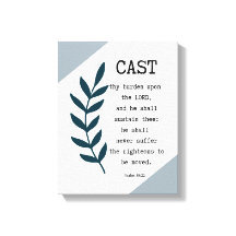 Psalm 55:22 Christian Wrapped Canvas Wall Decor