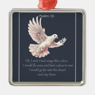 Psalm 55 Introvert Christian Quote Fly Away Metal Ornament
