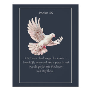Psalm 55 Introvert Christian Quote Fly Away Poster