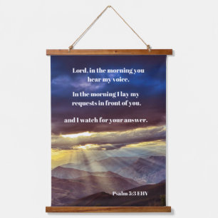 Psalm 5:3 Sunrise Bible Verse Hanging Tapestry