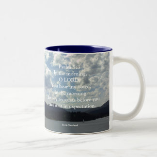 Psalm 5:3 Two-Tone coffee mug