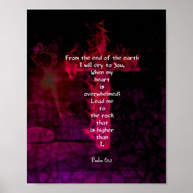 Psalm 61:2 Bible Verse Inspirational Quote Poster (Front)