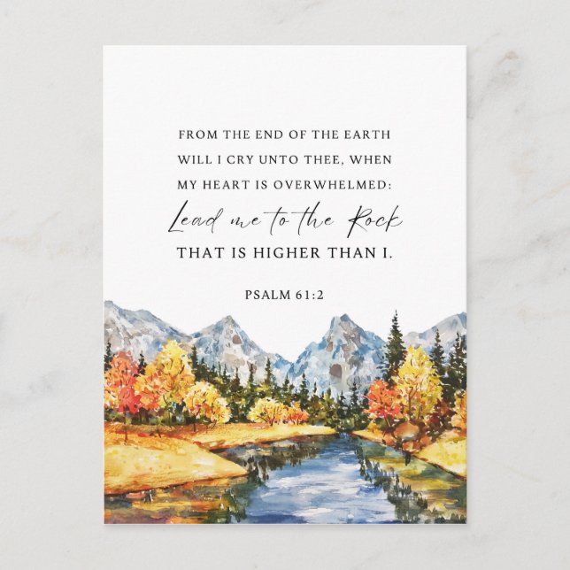 Psalm 61:2 When my heart is overwhelmed Postcard (Front)
