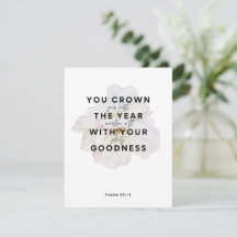 Psalm 65:11 Inspirational Greeting Card for Women 