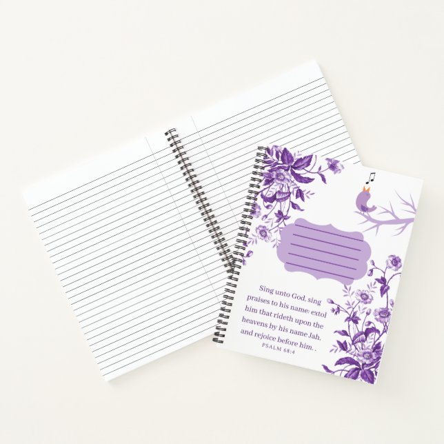 Psalm 68:4, Hardcover 8.5 X 11" Notebook (Inside)
