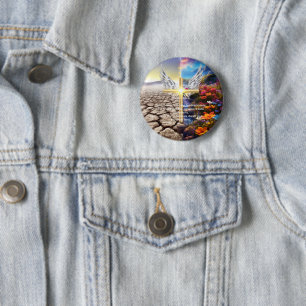 Psalm 68 6 cm round badge