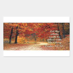 Psalm 72:19 Let the Earth be Filled with His Glory Rectangular Sticker