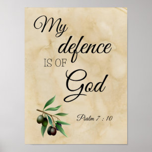 Psalm 7 : 10 on Biblical Scroll Poster