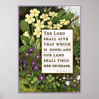 Psalm 85:12 Victorian Scripture Poster