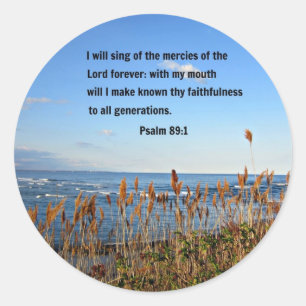 Psalm 89:1 classic round sticker