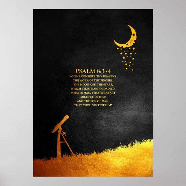 Psalm 8:3-4 Bible Verse Poster (Front)