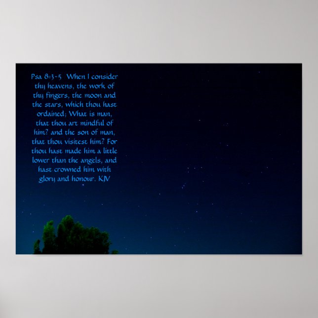 Psalm 8:3- 5 poster (Front)
