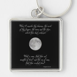 Psalm 8, verses 3 and 4 and the full moon key ring