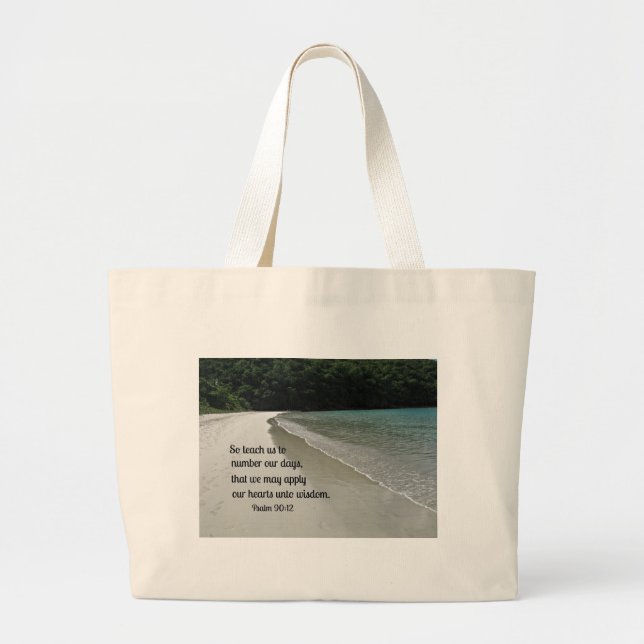 Psalm 90:12 large tote bag (Front)