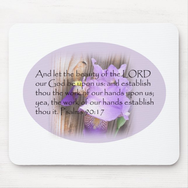 Psalm 90:17 KJV Bible verse Mouse Pad (Front)