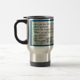 Psalm 90 Watercolor Mountain Travel Mug