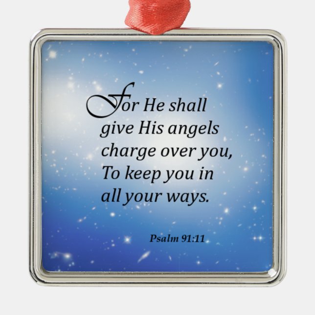 Psalm 91:11 metal ornament (Front)