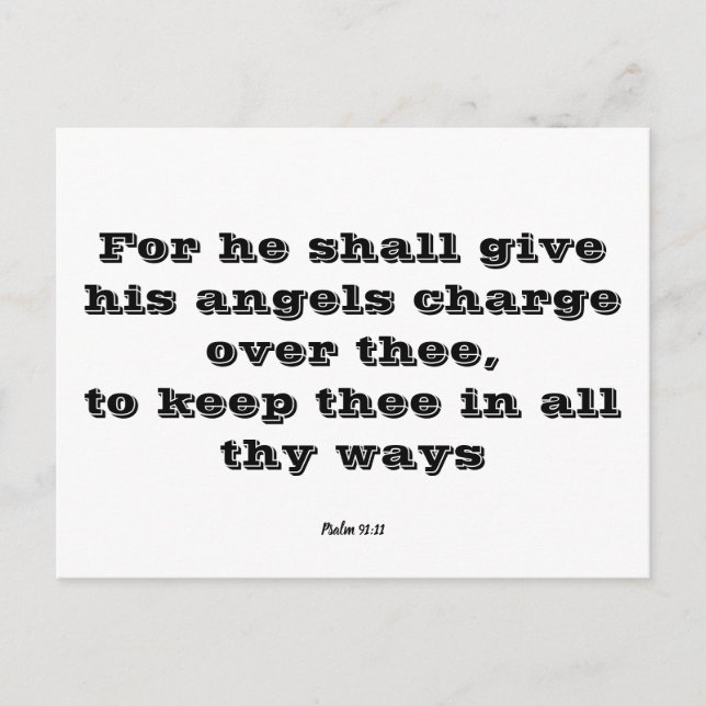Psalm 91:11 postcard (Front)