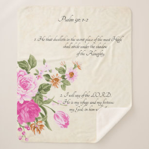 Psalm 91:1-2 sherpa blanket