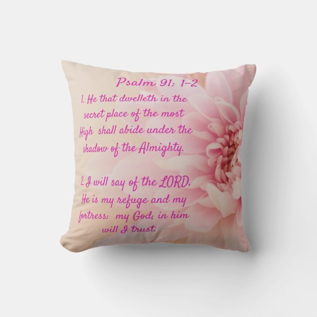 Psalm 91:1-2   throw pillow (Front)